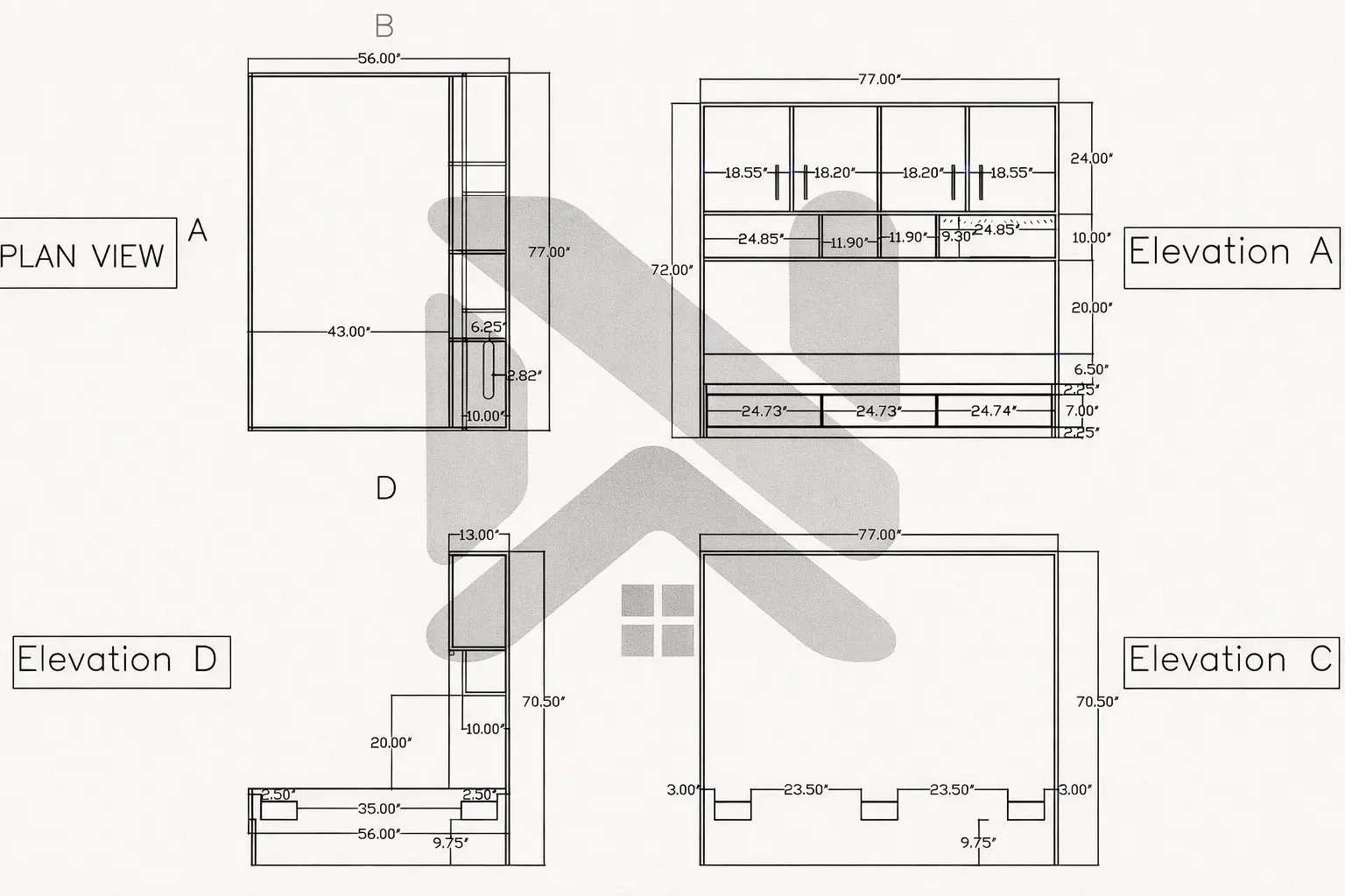 Custom Children’s Bed with Overhead Cupboard – Working Drawings to 3D Fabrication by Naqsha Wala - Image 1
